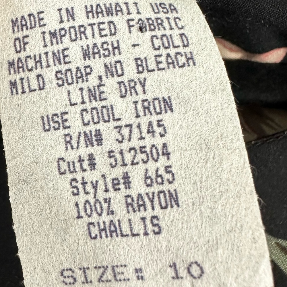Hilo Hattie Vintage Maxi Tank Dress Black Rayon PIneapple Plumeria Size 10 NWT - Picture 5 of 7